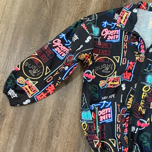 Neon Street Style  wear Lightweight Windbreaker Jacket Tokyo-Inspired Graphics - Picture 4 of 8